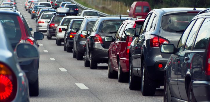 multi car collision backed up freeway