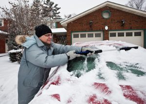 clear snow and ice from vehicle before driving