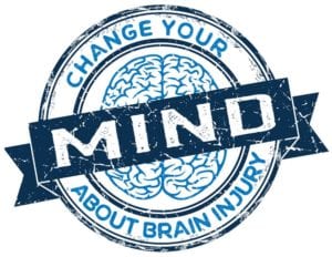 #ChangeYourMind campaign logo with brain in middle of circle