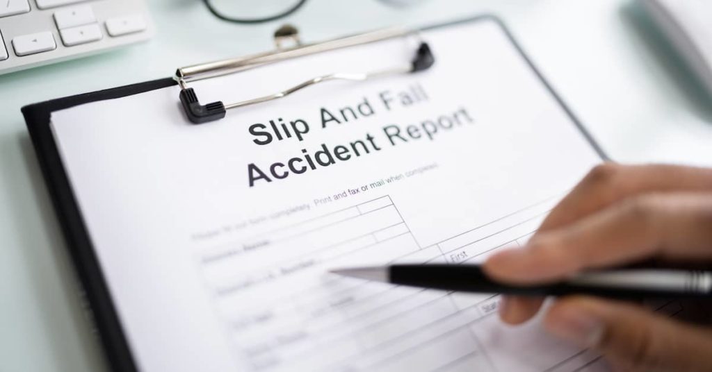 filling out Slip and Fall Accident Report