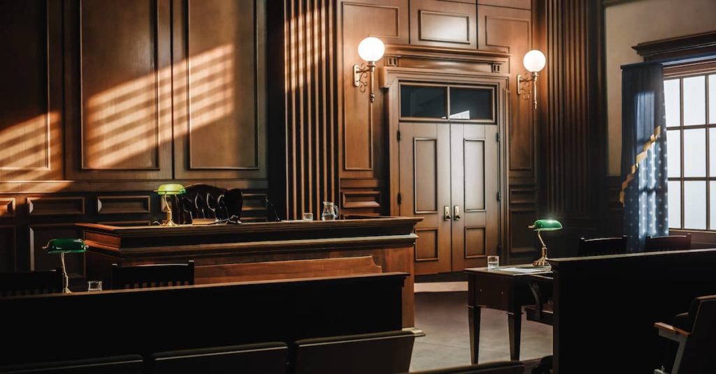 inside of a courtroom