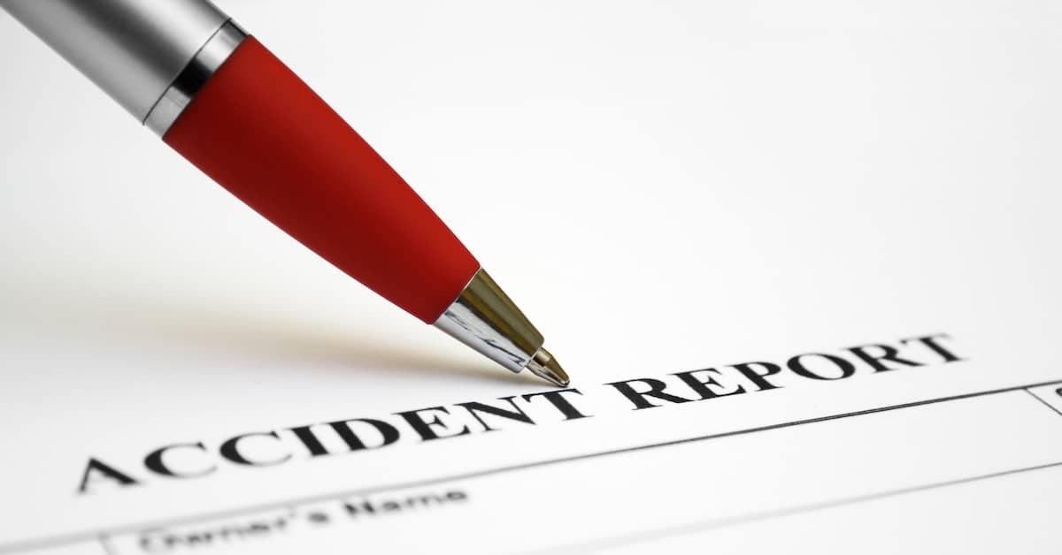 filling out an accident report