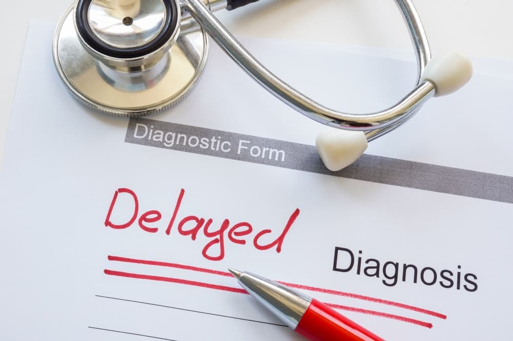 Diagnostic form labeled "Delayed Diagnosis" indicating a postponed or missed medical evaluation.