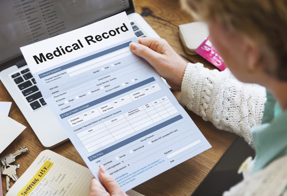 Medical record report concept representing healthcare documentation and patient information management.