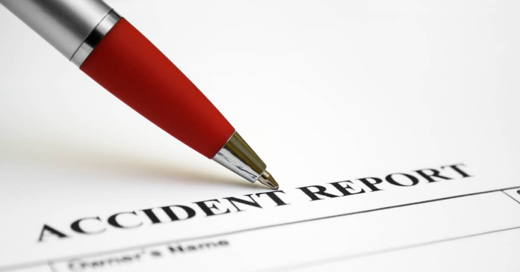 filling out an accident report