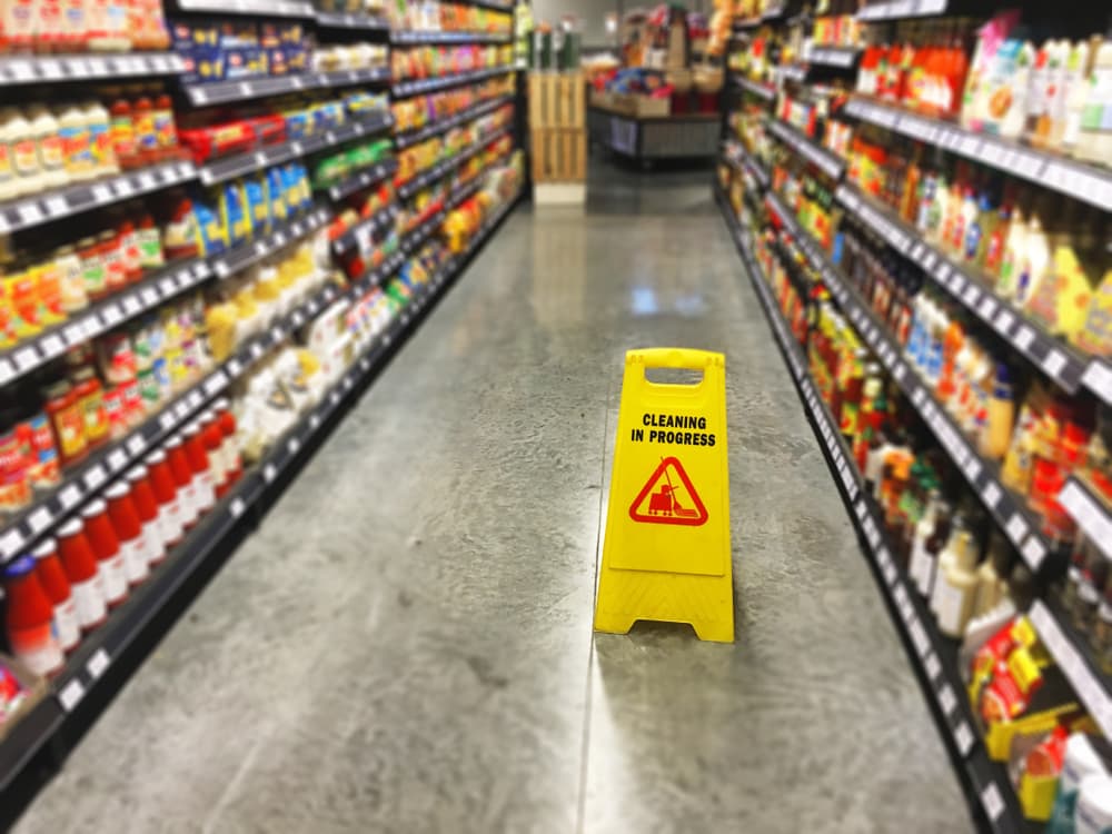 Wet floors pose the most common slips, trips, and floor hazards in office, warehousing, retail, and Walmart stores.