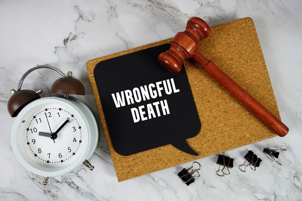 Gavel and clock beside “wrongful death” text, symbolizing Connecticut wrongful death clock and filing deadline