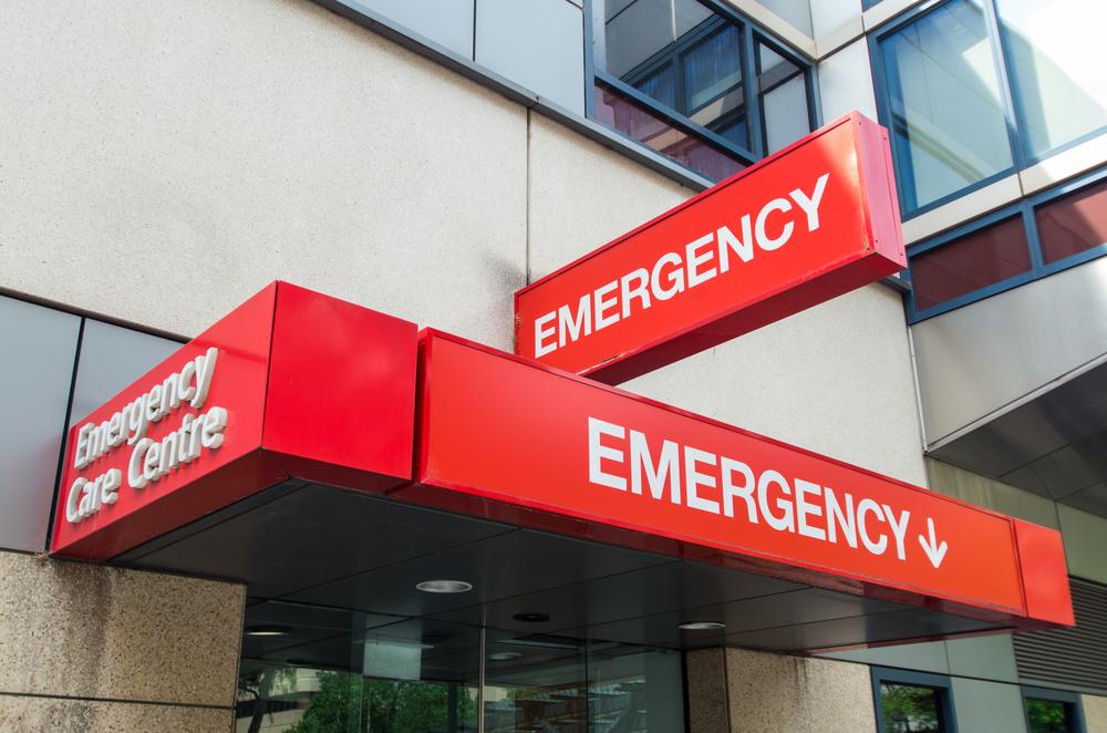 Outdoor signage for an emergency room